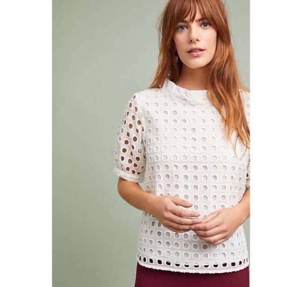 Anthropologie Wolven Eudora Eyelet Top - Picture 2 of 15